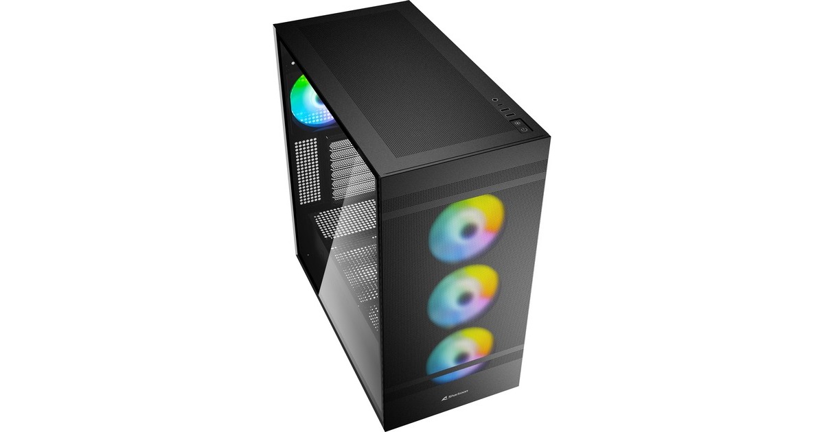 Sharkoon Rebel C50 RGB, Tower-Gehäuse(schwarz, Gehärtetes Glas)