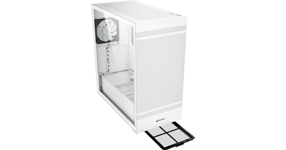 Sharkoon Rebel C50 RGB, Tower-Gehäuse(weiß, Gehärtetes Glas)