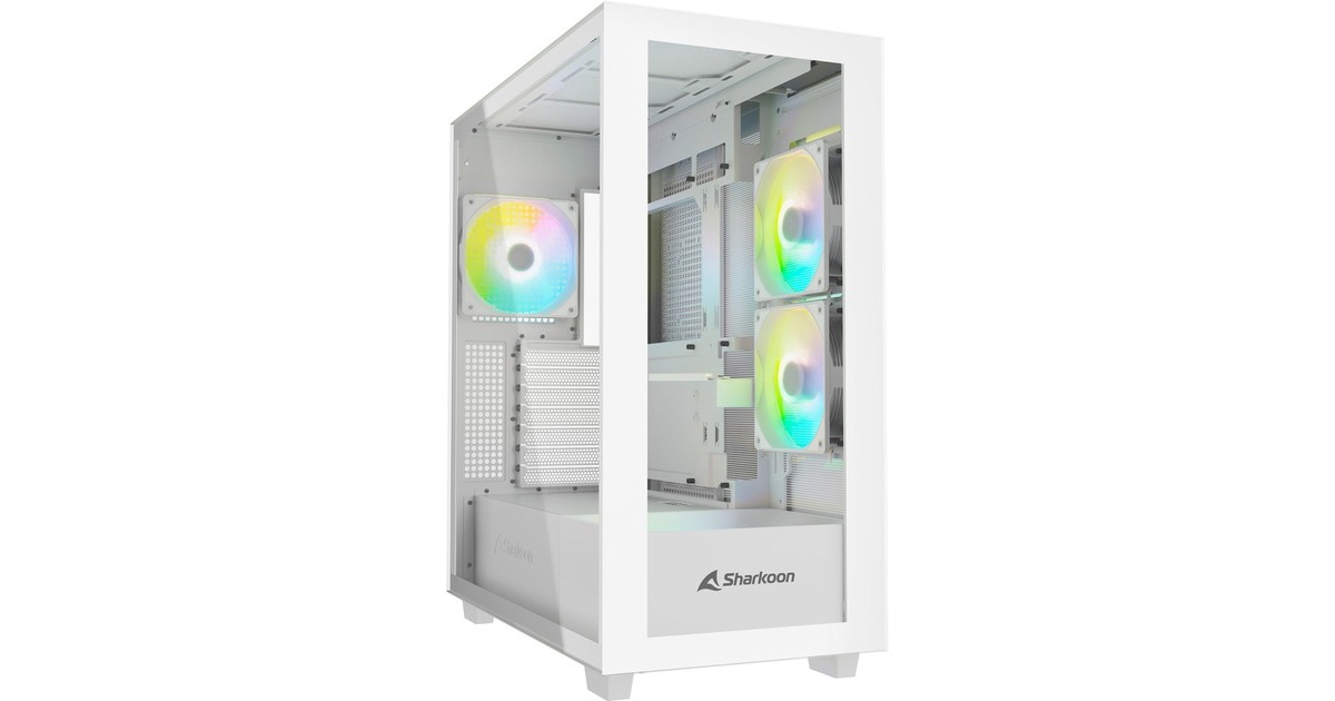Sharkoon Rebel C60 RGB , Tower-Gehäuse(weiß, Tempered Glass)