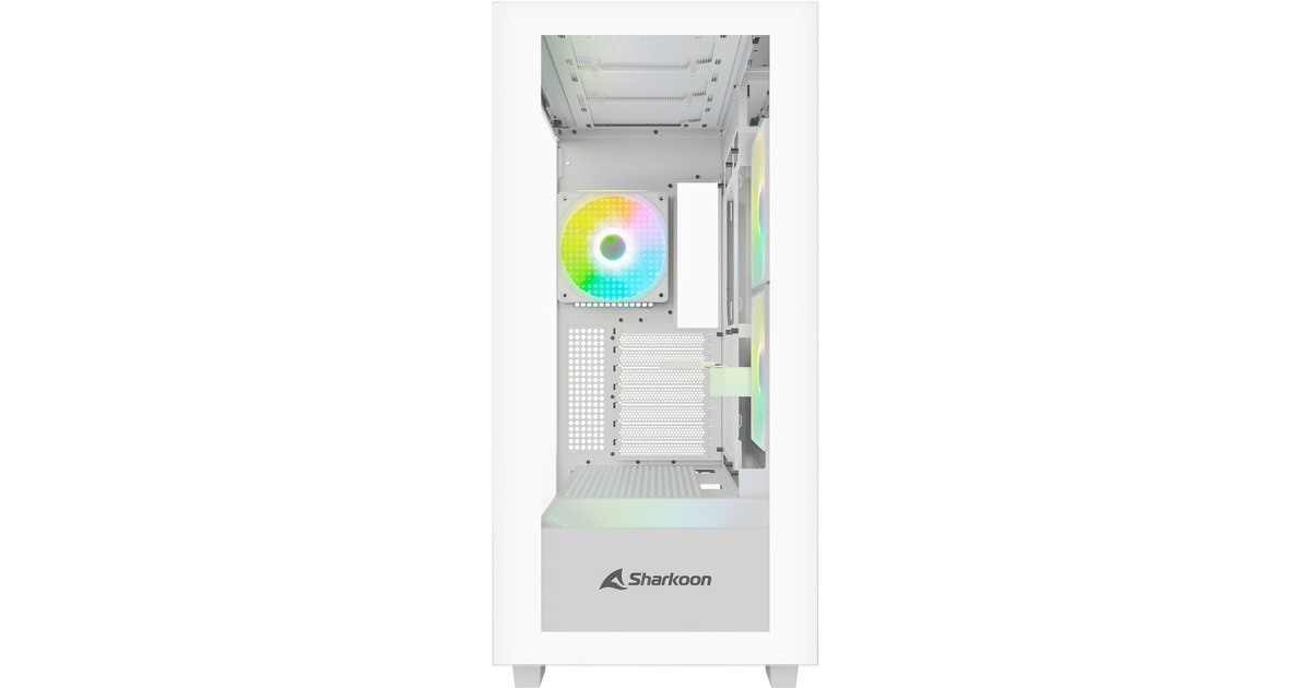 Sharkoon Rebel C60 RGB , Tower-Gehäuse(weiß, Tempered Glass)