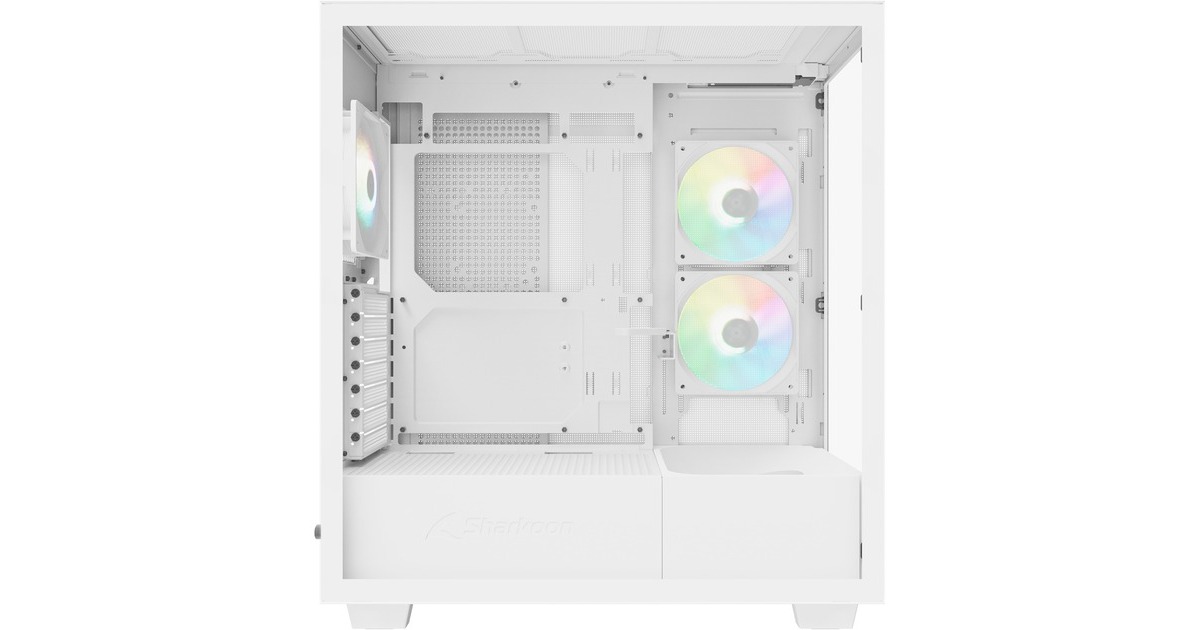 Sharkoon Rebel C60 RGB , Tower-Gehäuse(weiß, Tempered Glass)