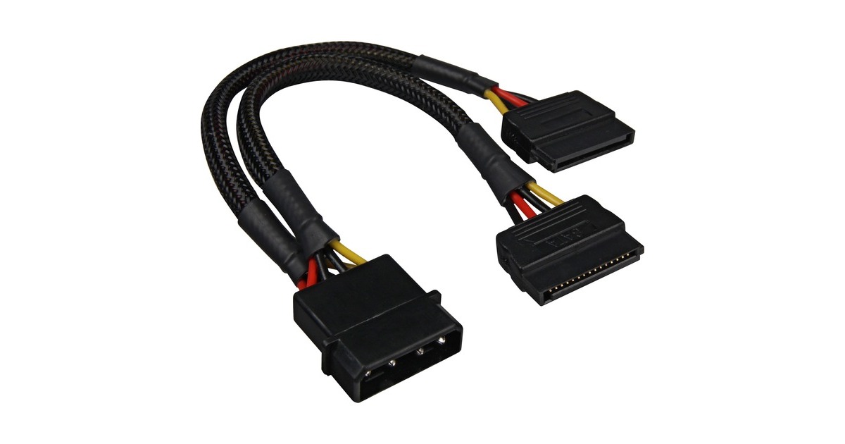 Sharkoon SATA Y-Stromadapter(schwarz, 15cm)