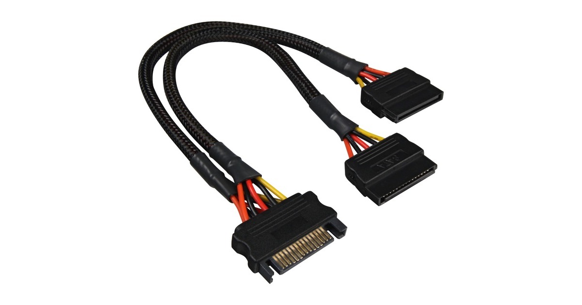 Sharkoon SATA Y-Stromkabel, Y-Kabel(schwarz, 20cm)