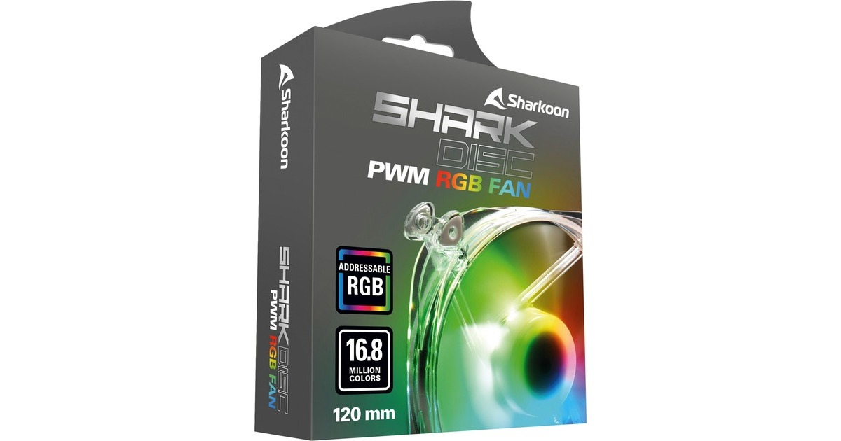Sharkoon SHARK Disc PWM RGB Fan, Gehäuselüfter(transparent)