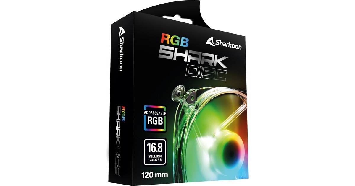 Sharkoon SHARK Disc RGB Fan, Gehäuselüfter(transparent)