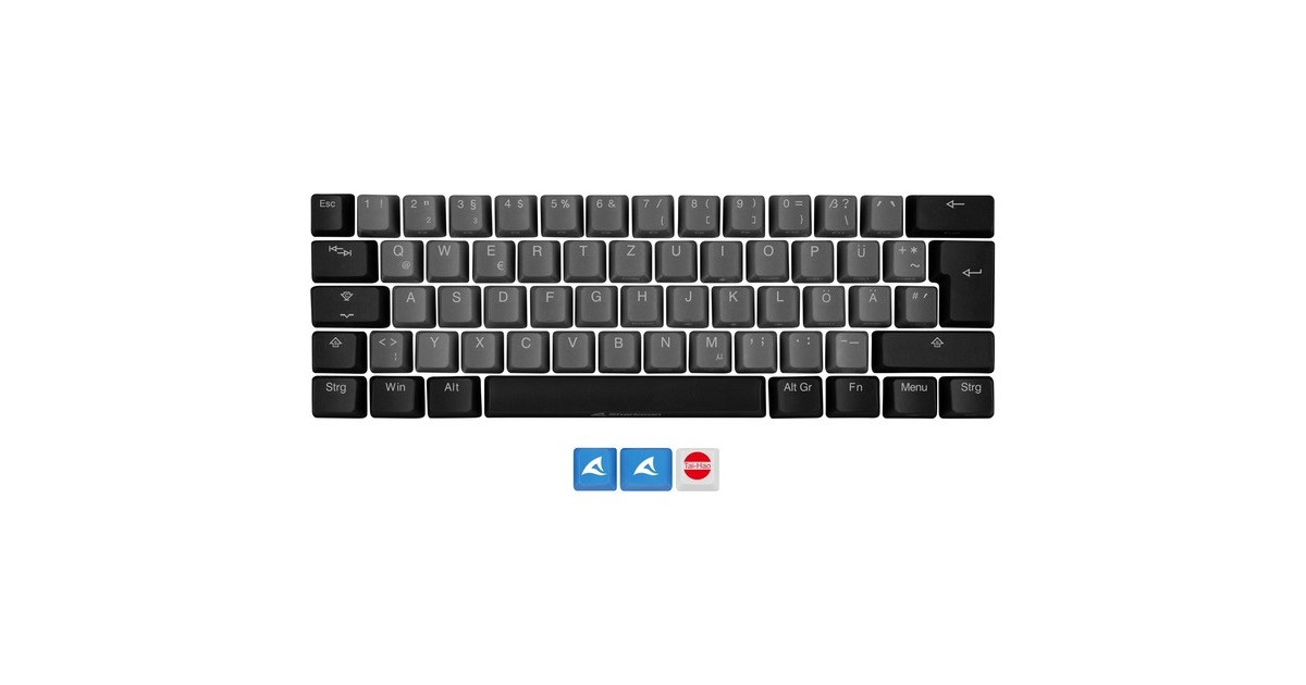 Sharkoon SKILLER SAC20 S4, Tastenkappe(schwarz, 61 Stück, ISO-Layout (DE), für SKILLER SGK50 S4)