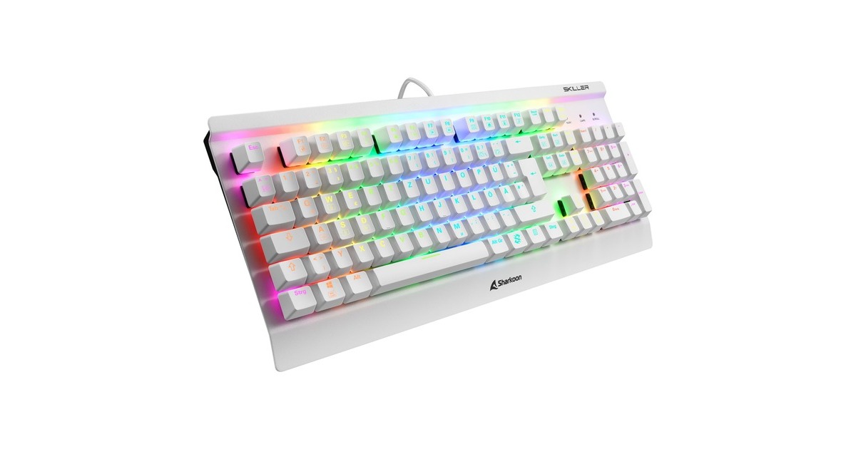 Sharkoon SKILLER SGK3 White, Gaming-Tastatur(weiß, DE-Layout, Kailh Brown)