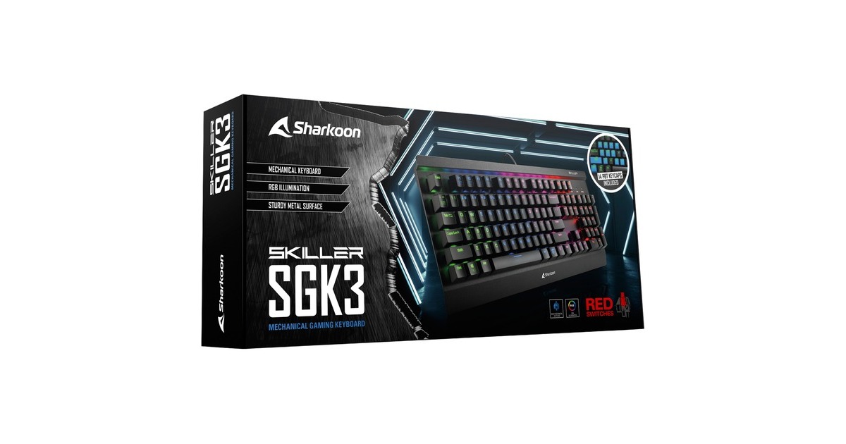 Sharkoon SKILLER SGK3, Gaming-Tastatur(schwarz, DE-Layout, Kailh Red, Outlet) Sharkoon SKILLER SGK3, Gaming-Tastatur(schwarz, DE-Layout, Kailh Red, Outlet)
