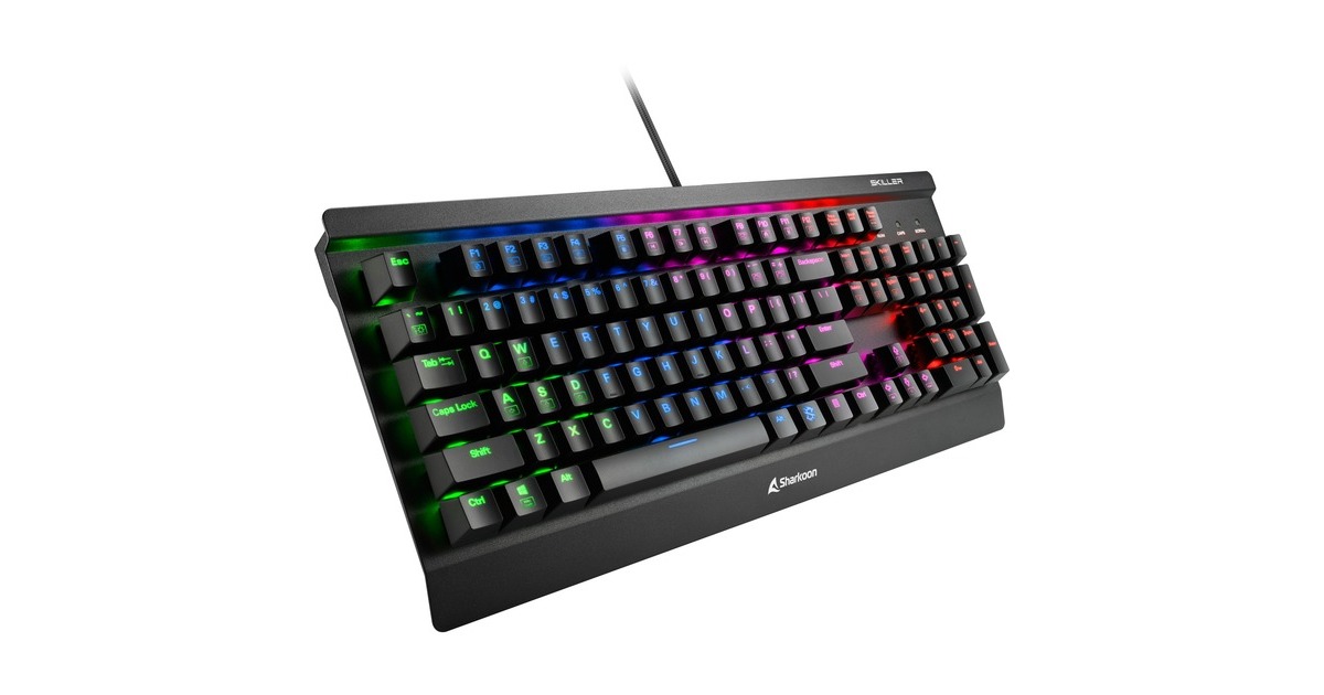 Sharkoon SKILLER SGK3, Gaming-Tastatur(schwarz, US-Layout, Kailh Blue)