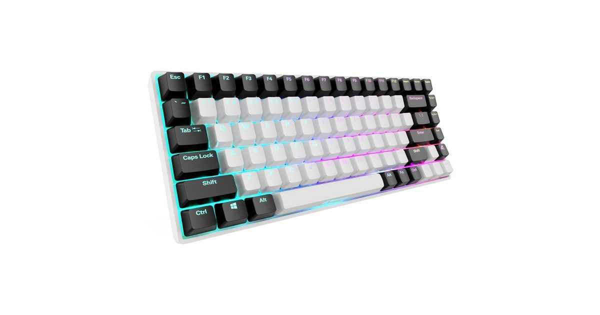 Sharkoon SKILLER SGK50 S3, Gaming-Tastatur(weiß, US-Layout, Gateron Yellow)