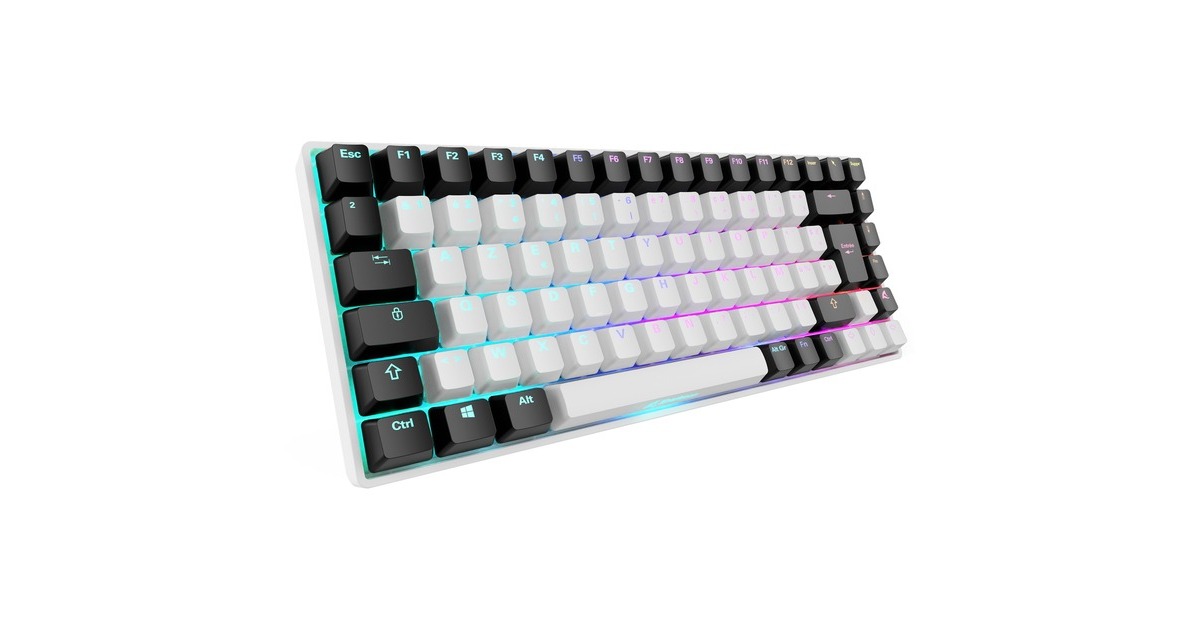 Sharkoon SKILLER SGK50 S3, Gaming-Tastatur(weiß, FR-Layout, Gateron Yellow)