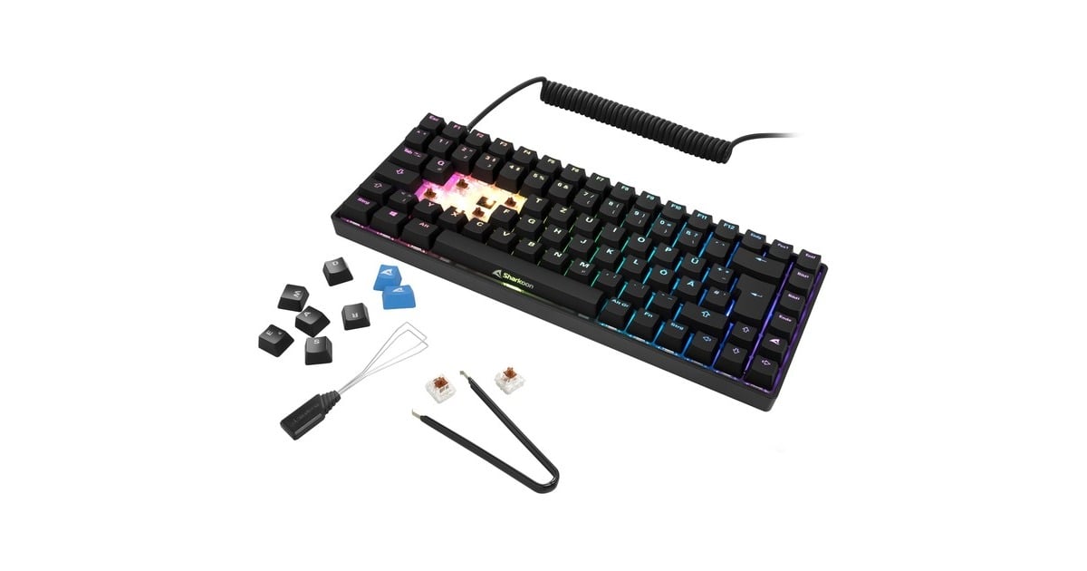 Sharkoon SKILLER SGK50 S3, Gaming-Tastatur(schwarz, DE-Layout, Gateron Brown)