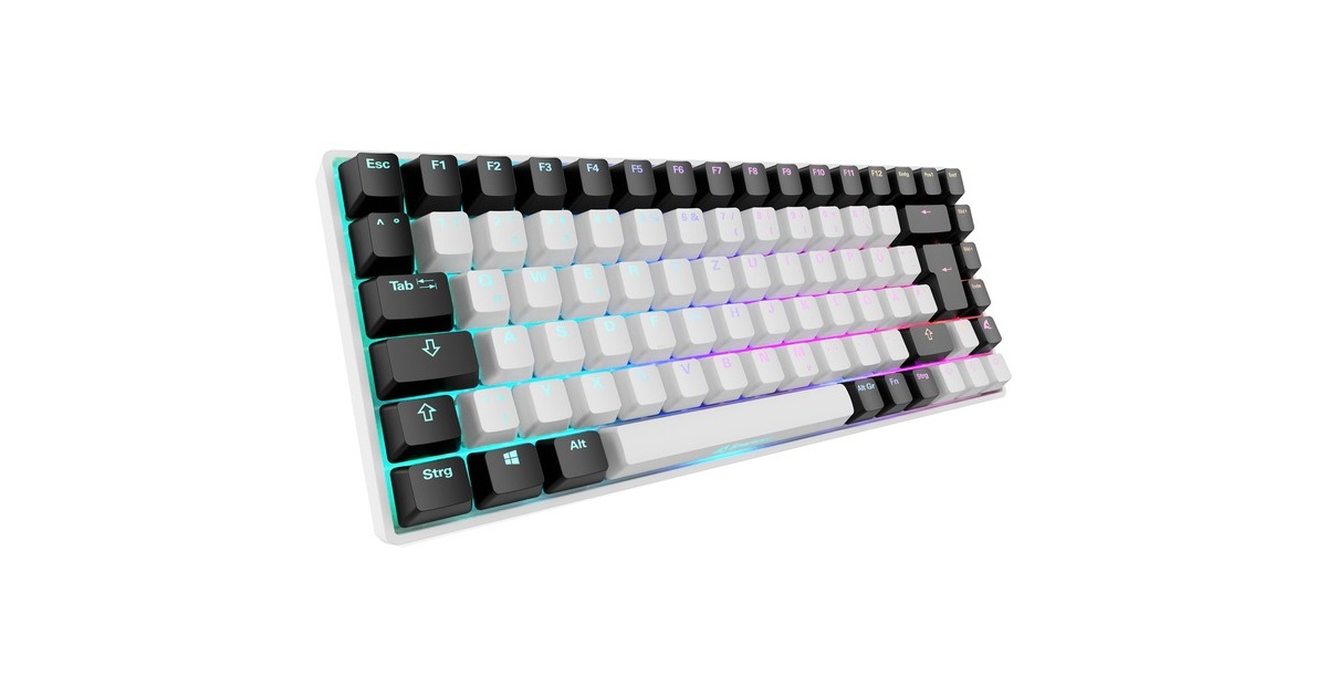 Sharkoon SKILLER SGK50 S3, Gaming-Tastatur(weiß, DE-Layout, Gateron Red)