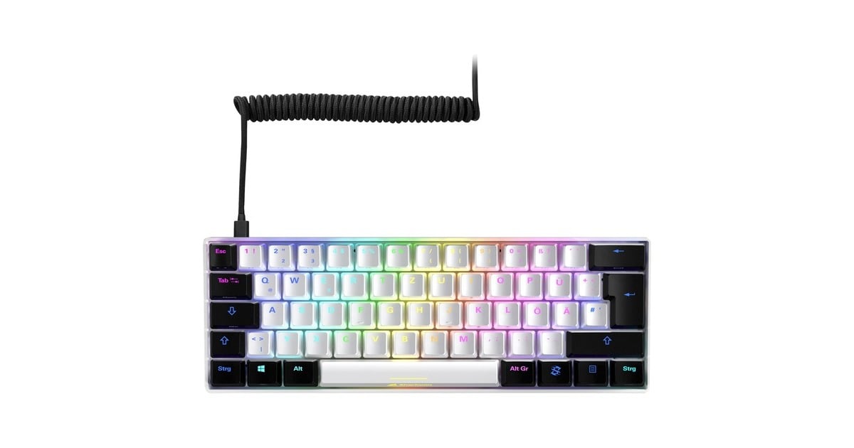 Sharkoon SKILLER SGK50 S4, Gaming-Tastatur(weiß/schwarz, DE-Layout, Kailh Red)