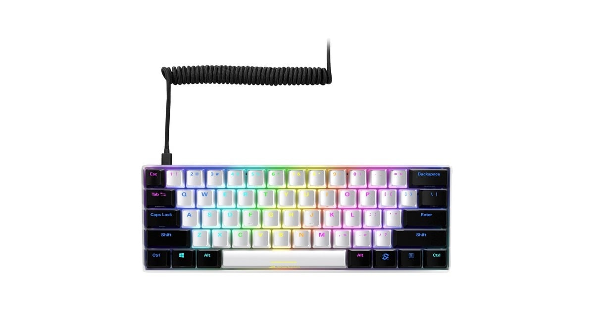 Sharkoon SKILLER SGK50 S4, Gaming-Tastatur(weiß/schwarz, US-Layout, Kailh Red, Outlet)