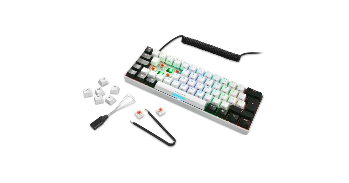 Sharkoon SKILLER SGK50 S4, Gaming-Tastatur(weiß/schwarz, US-Layout, Kailh Red)