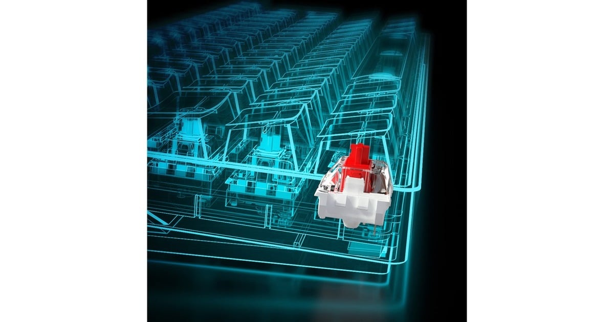 Sharkoon SKILLER SGK50 S4, Gaming-Tastatur(weiß/schwarz, US-Layout, Kailh Red, Outlet)