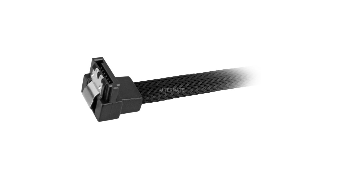 Sharkoon Sata III Kabel 90° gewinkelt(schwarz, 45cm)