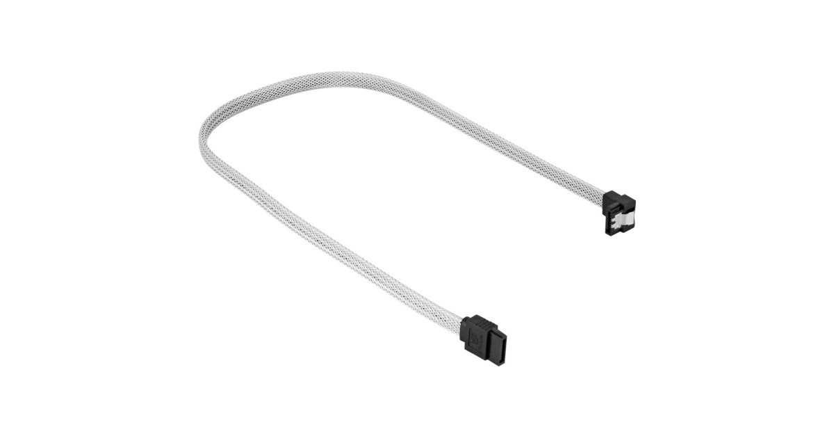 Sharkoon Sata III Kabel 90° sleeve(weiß, 45 cm)