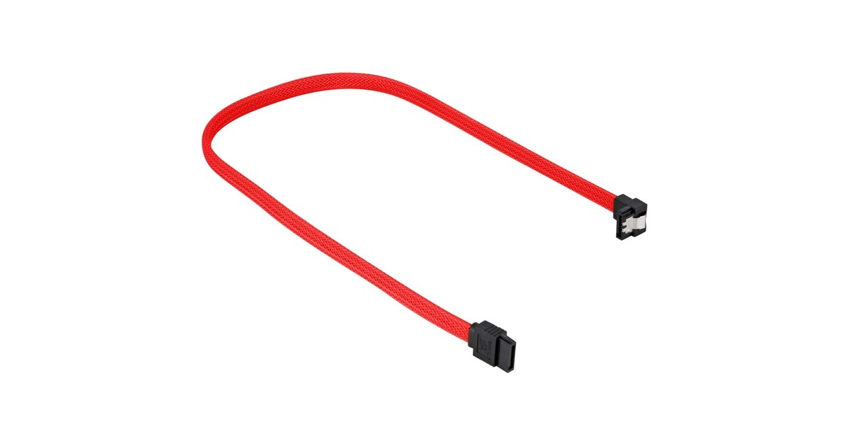 Sharkoon Sata III Kabel 90° sleeve(rot, 60 cm)