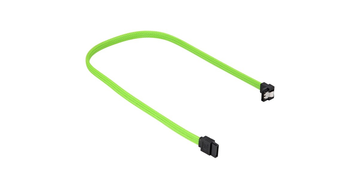 Sharkoon Sata III Kabel 90° sleeve(grün, 60 cm)