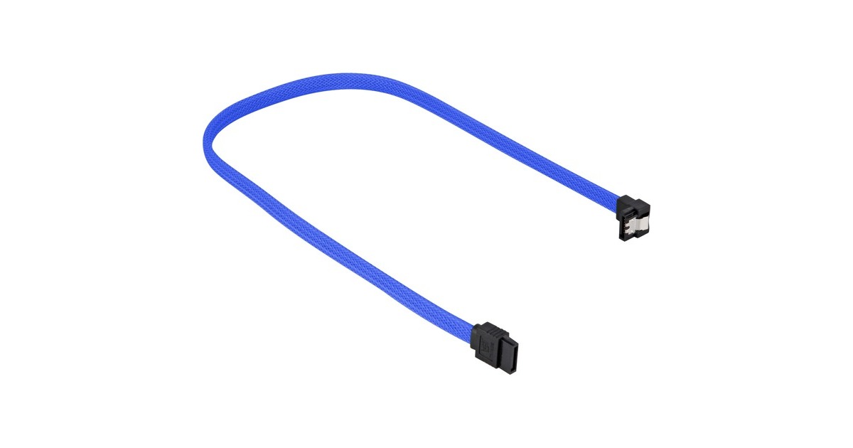 Sharkoon Sata III Kabel 90° sleeve(blau, 60 cm)