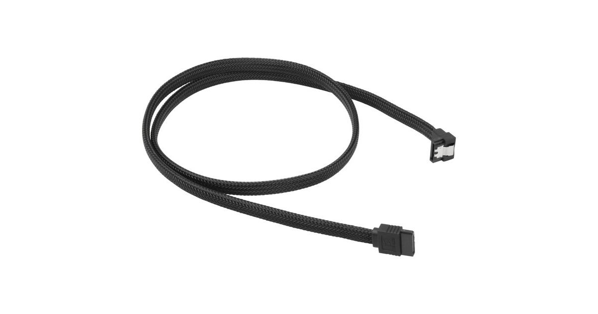 Sharkoon Sata III Kabel 90° sleeve(schwarz, 75 cm)
