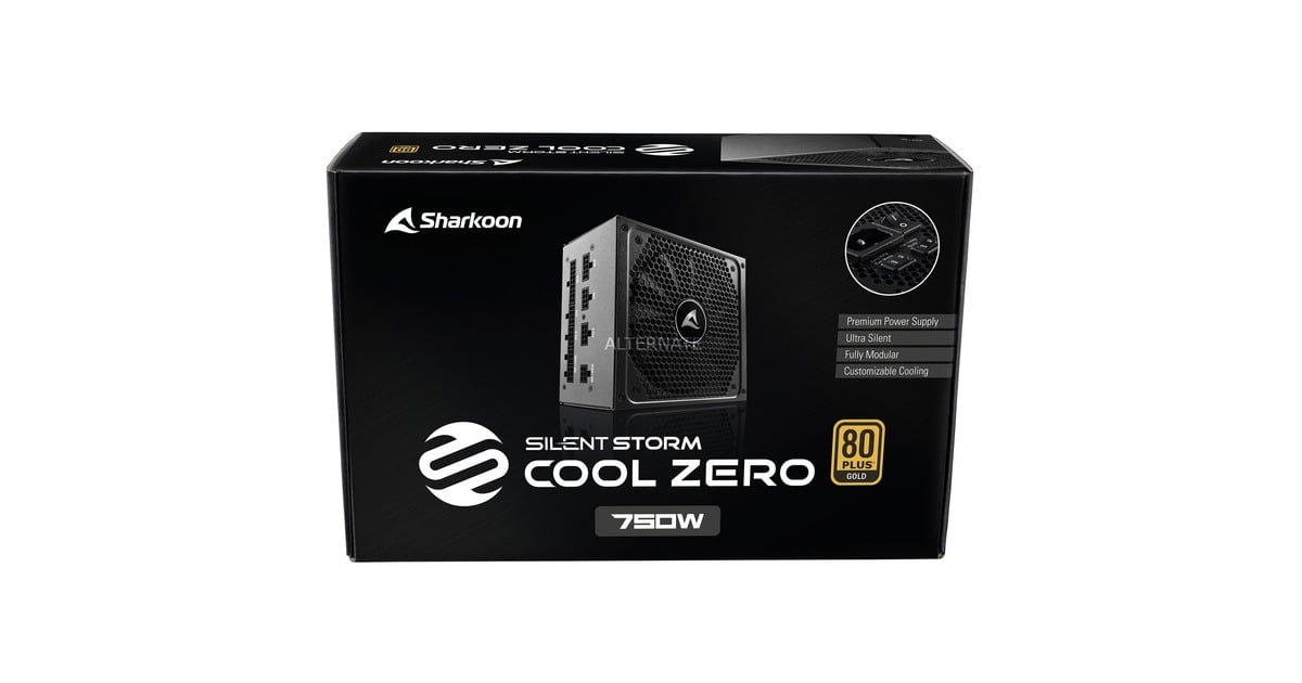 Sharkoon SilentStorm Cool Zero 750W, PC-Netzteil(schwarz, 4x PCIe, Kabel-Management, 750 Watt, Outlet)
