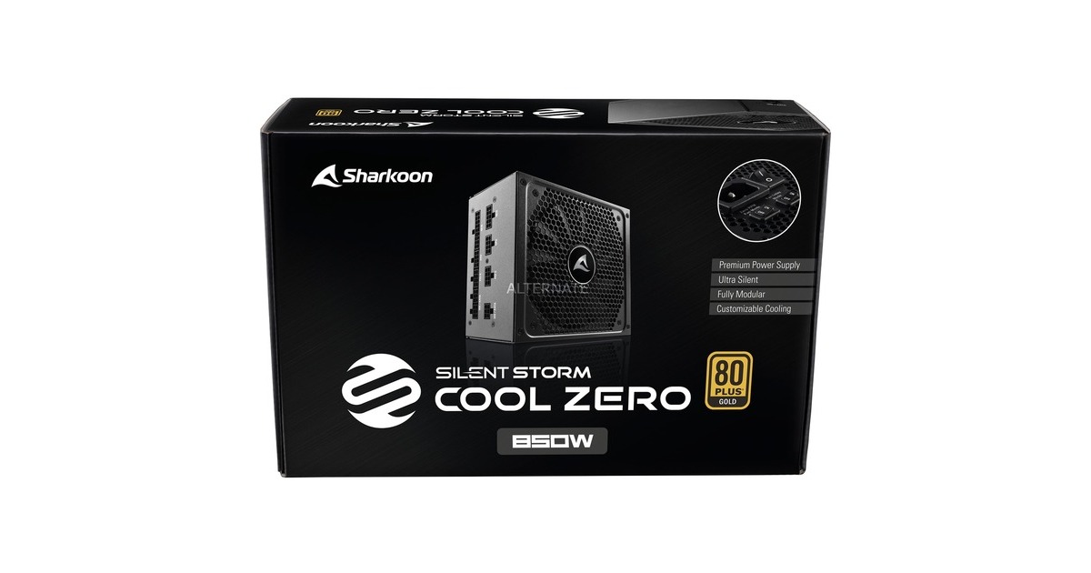 Sharkoon SilentStorm Cool Zero 850W, PC-Netzteil(schwarz, 4x PCIe, Kabel-Management, 850 Watt)