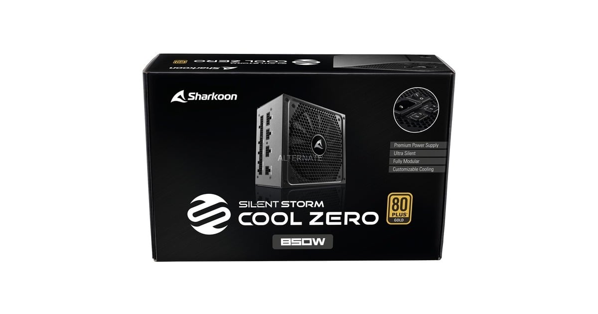 Sharkoon SilentStorm Cool Zero 850W, PC-Netzteil(schwarz, 4x PCIe, Kabel-Management, 850 Watt, Outlet)