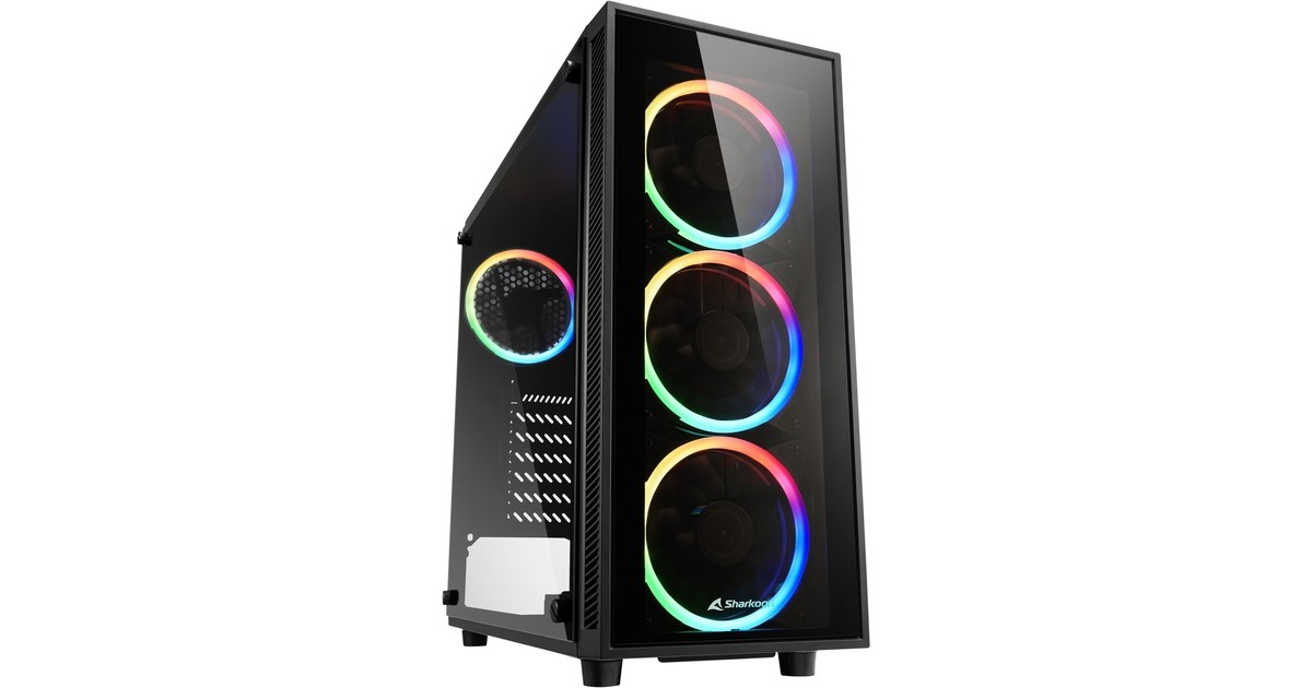 Sharkoon TG4 RGB, Tower-Gehäuse(schwarz, gehärtetes Glas)