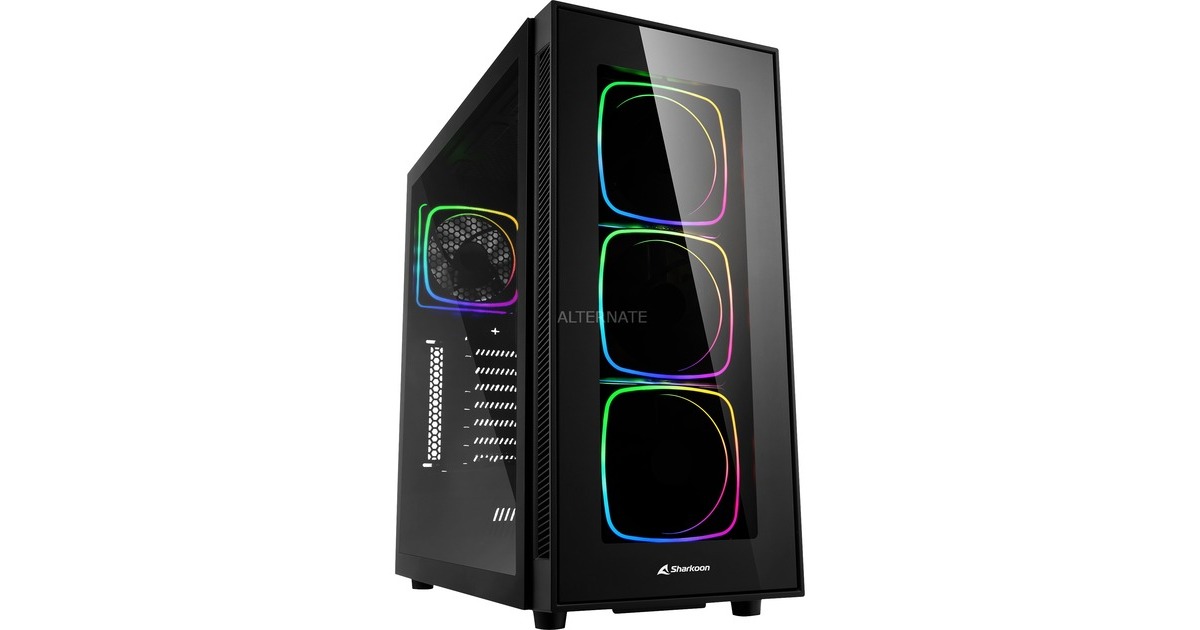 Sharkoon TG6 RGB, Tower-Gehäuse(schwarz, Front und Seitenteil aus gehärtetem Glas, Outlet)