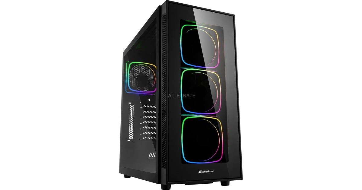 Sharkoon TG6 RGB, Tower-Gehäuse(schwarz, Front und Seitenteil aus gehärtetem Glas, Outlet)