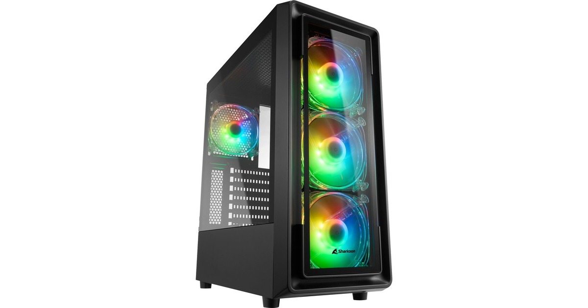 Sharkoon TK4 RGB, Tower-Gehäuse(schwarz, Gehärtetes Glas)