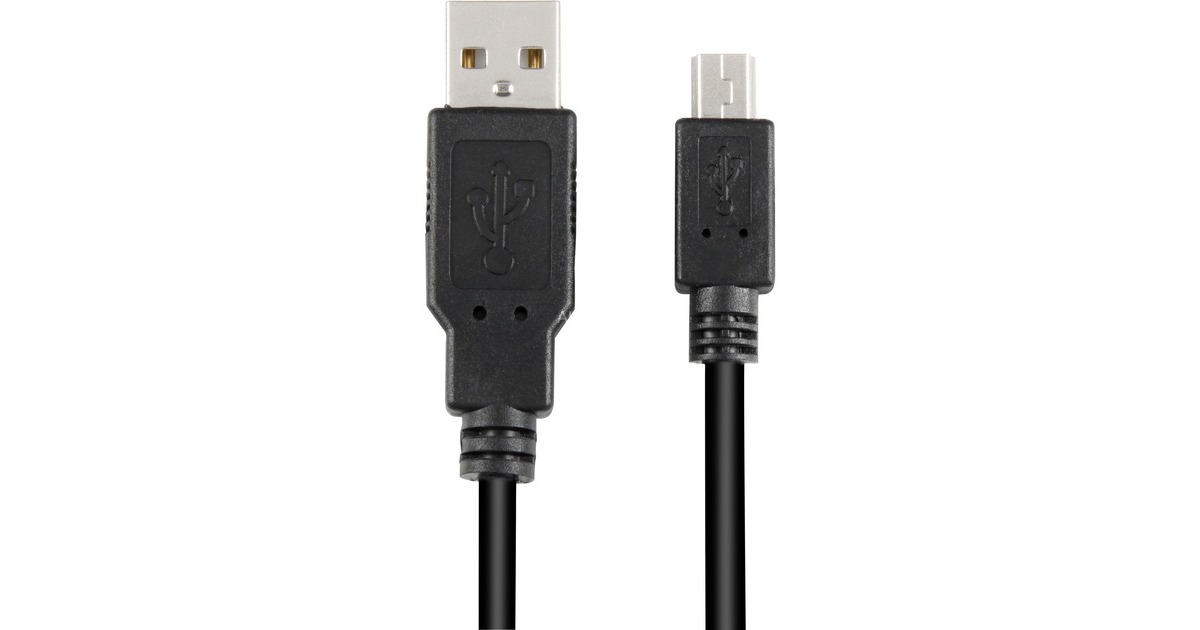Mini-USB Stecker(schwarz, 1,0 Meter, doppelt geschirmt)