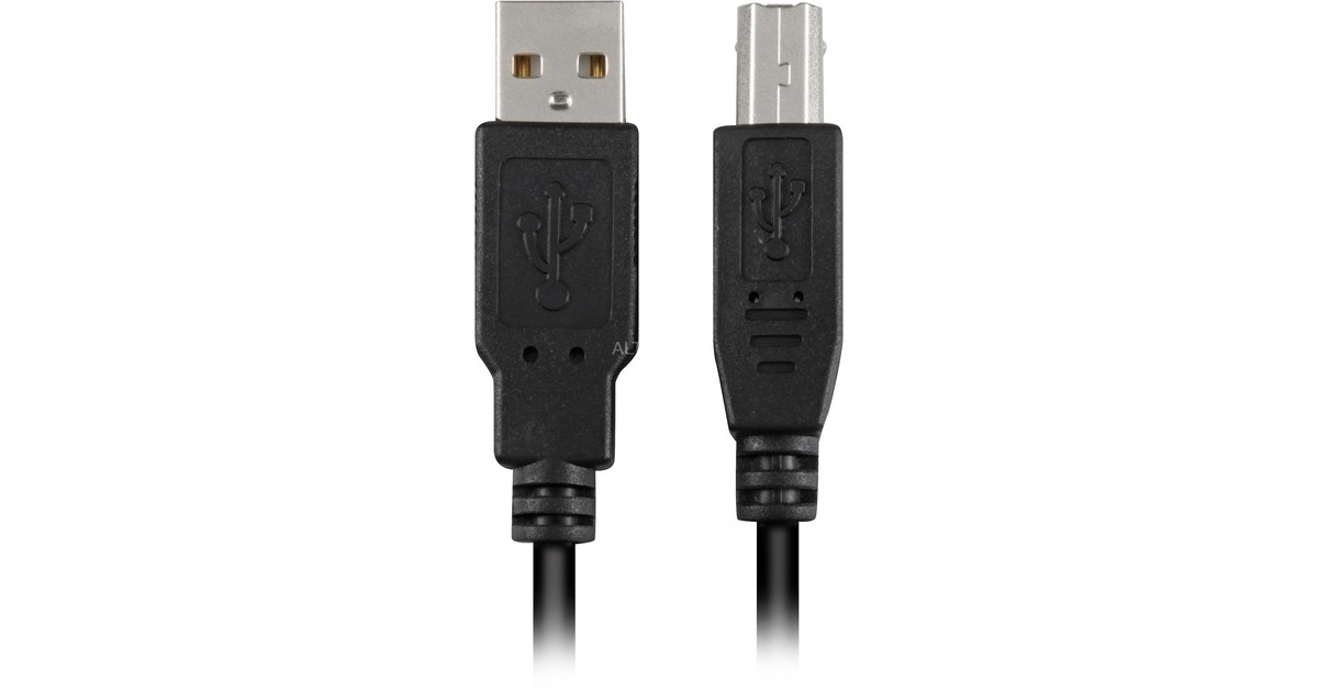 USB-B Stecker(schwarz, 1,0 Meter)