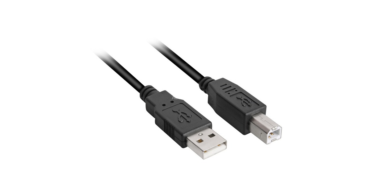 USB-B Stecker(schwarz, 3,0 Meter)
