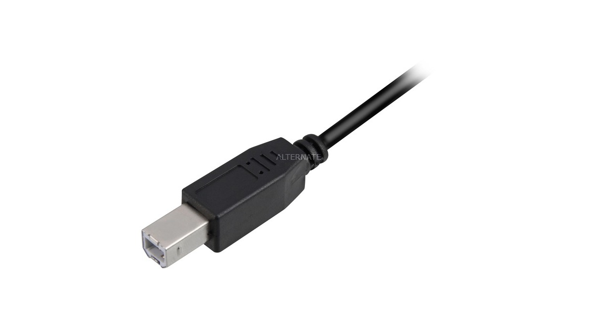 USB-B Stecker(schwarz, 3,0 Meter)