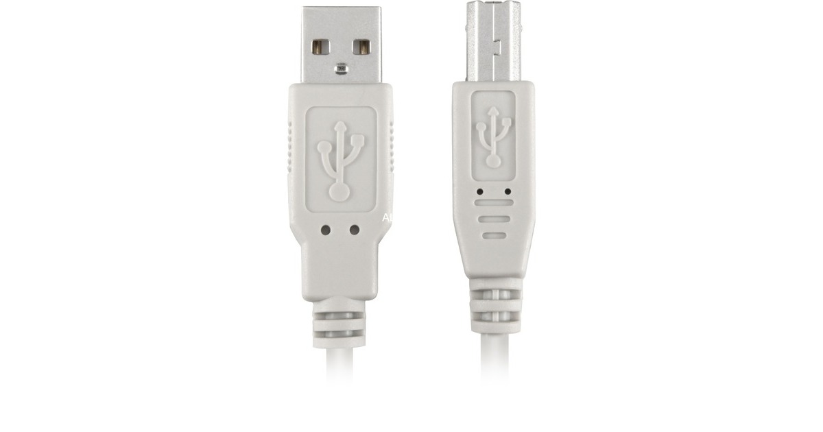 USB-B Stecker(grau, 0,5 Meter)