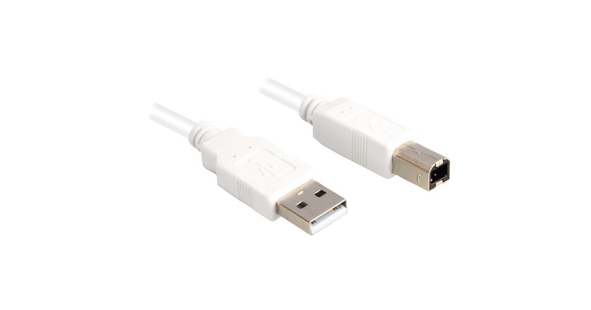 USB-B Stecker(weiß, 0,5 Meter)
