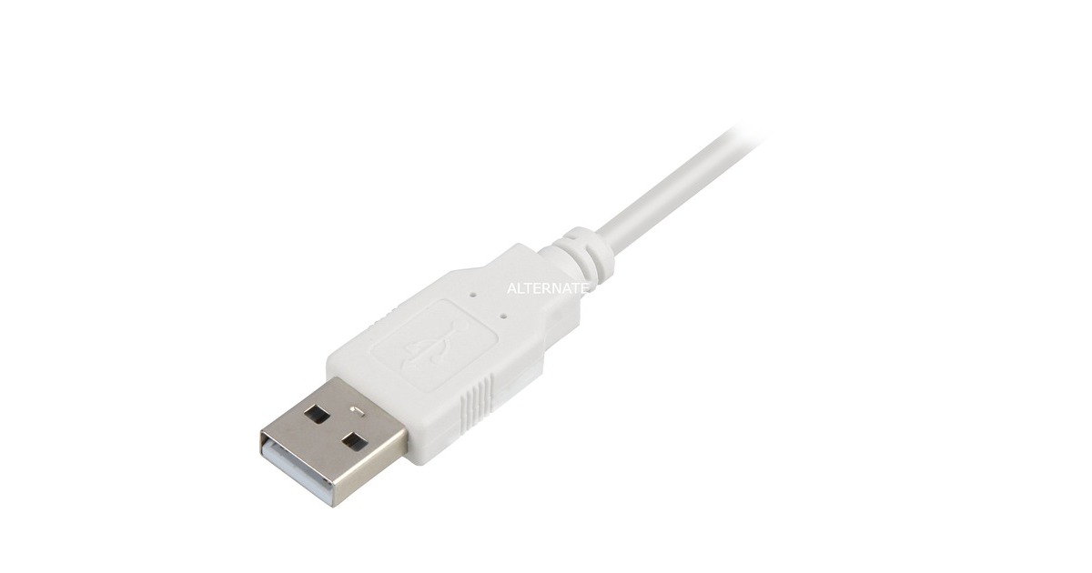 USB-B Stecker(weiß, 0,5 Meter)