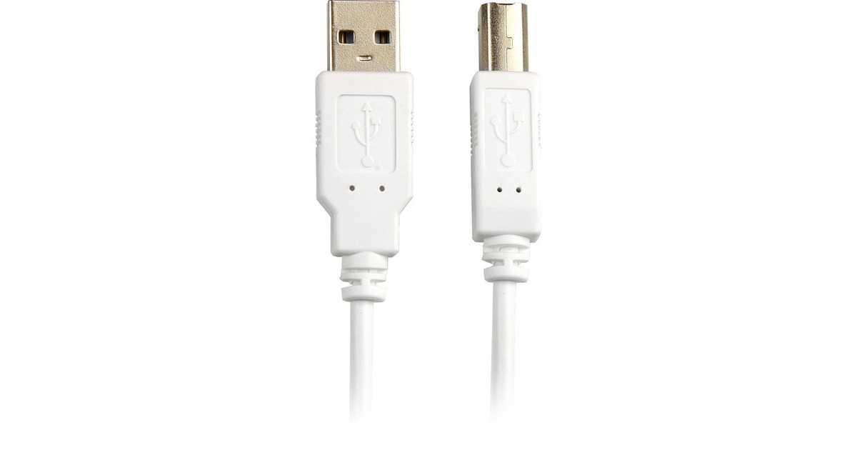 USB-B Stecker(weiß, 0,5 Meter)