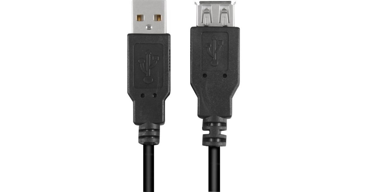 USB-A Buchse(schwarz, 2,0 Meter, doppelt geschirmt)