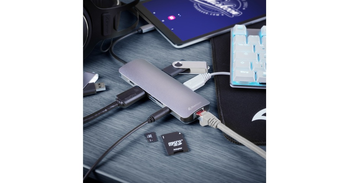 Sharkoon USB 3.0 Type C Combo Adapter, Dockingstation(dunkelgrau)