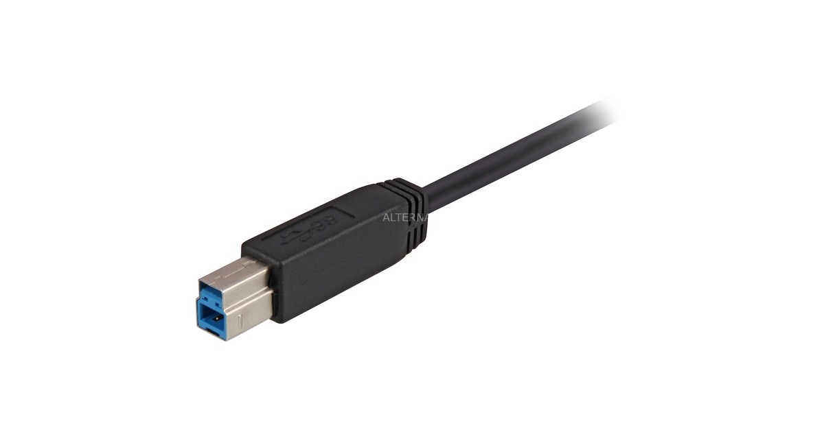 USB-B Stecker(schwarz, 5 Meter)