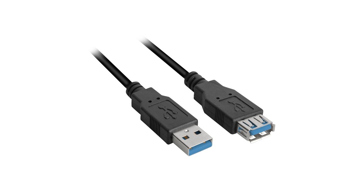 USB-A Buchse(schwarz, 3 Meter)