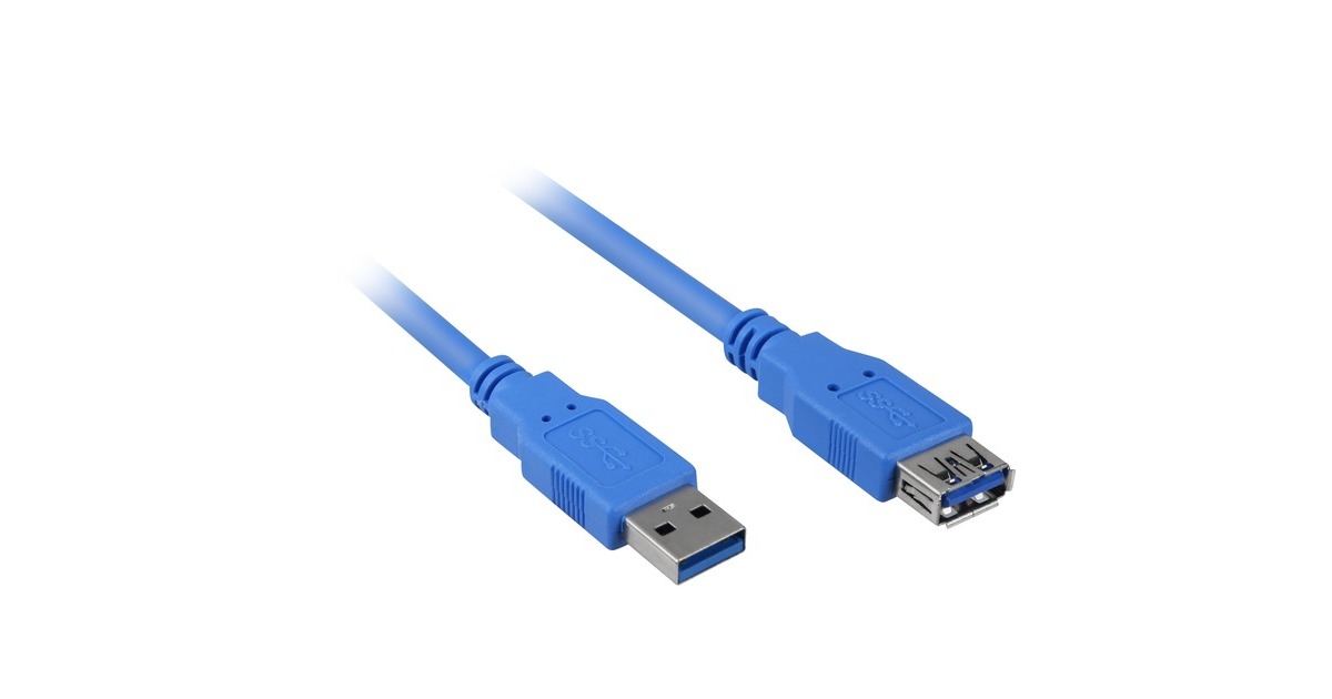 USB-A Buchse(blau, 3 Meter, doppelt geschirmt)