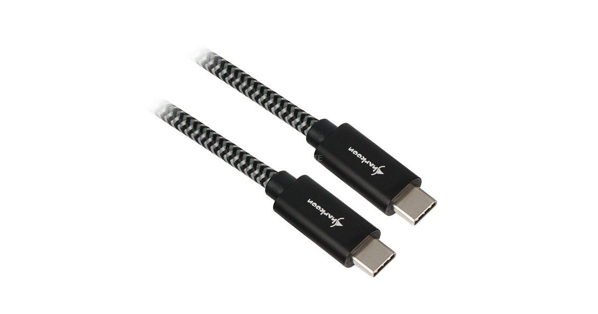 USB-C Stecker(schwarz/grau, 0,5 Meter, gesleevt)