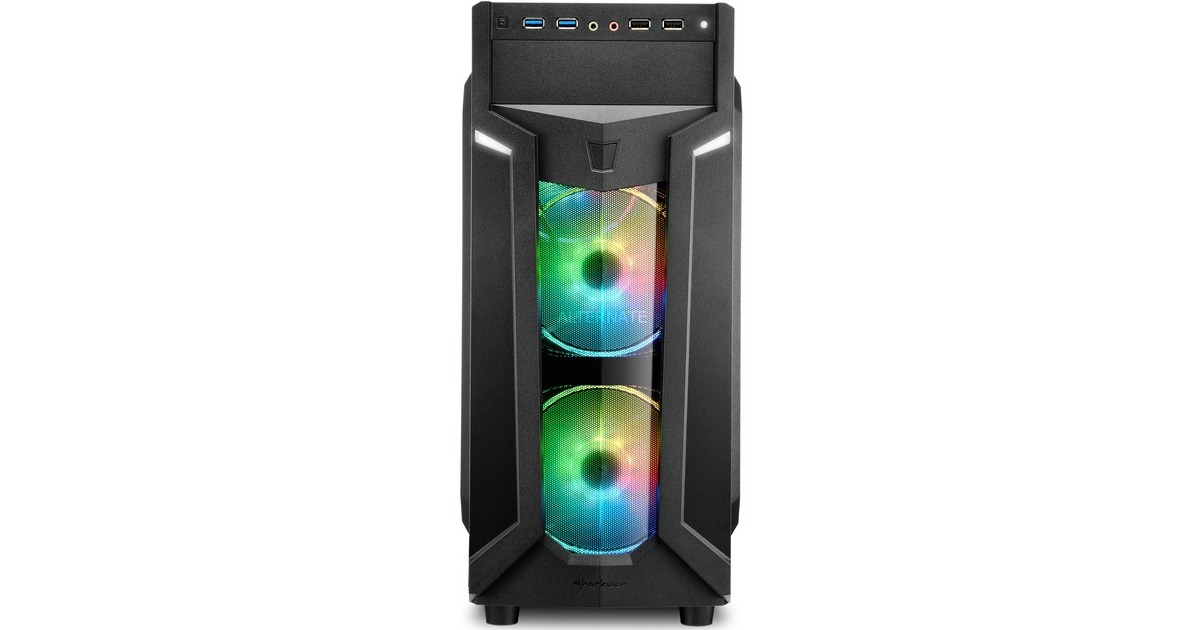 Sharkoon VG6-W RGB, Tower-Gehäuse(schwarz, Seitenteil aus Acryl)