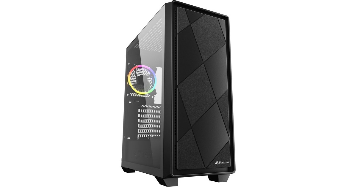 Sharkoon VS8 RGB, Tower-Gehäuse(schwarz, Tempered Glass)